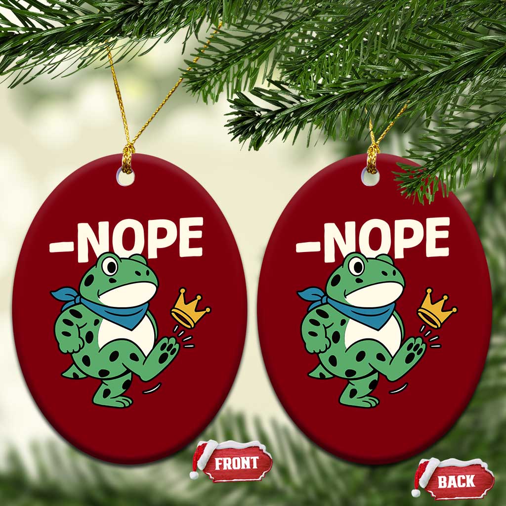 No Kings in America Portland Frog Ceramic Ornament Funny Political Meme TS10 Print Your Wear