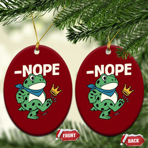 No Kings in America Portland Frog Ceramic Ornament Funny Political Meme - Print Your Wear