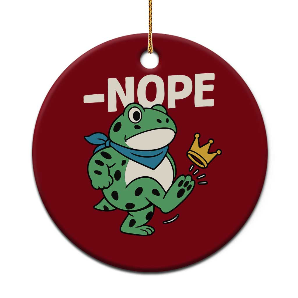 No Kings in America Portland Frog Ceramic Ornament Funny Political Meme TS10 1pc Red Print Your Wear