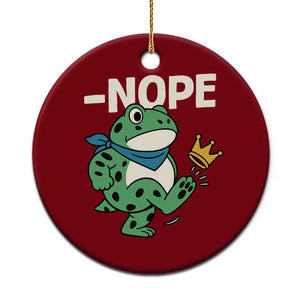 No Kings in America Portland Frog Ceramic Ornament Funny Political Meme - Print Your Wear