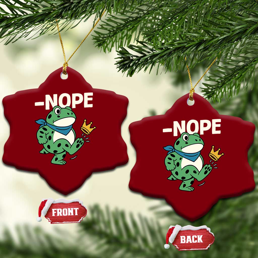 No Kings in America Portland Frog Ceramic Ornament Funny Political Meme - Print Your Wear
