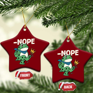 No Kings in America Portland Frog Ceramic Ornament Funny Political Meme - Print Your Wear