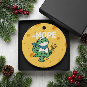 No Kings in America Portland Frog Ceramic Ornament Funny Political Meme - Print Your Wear