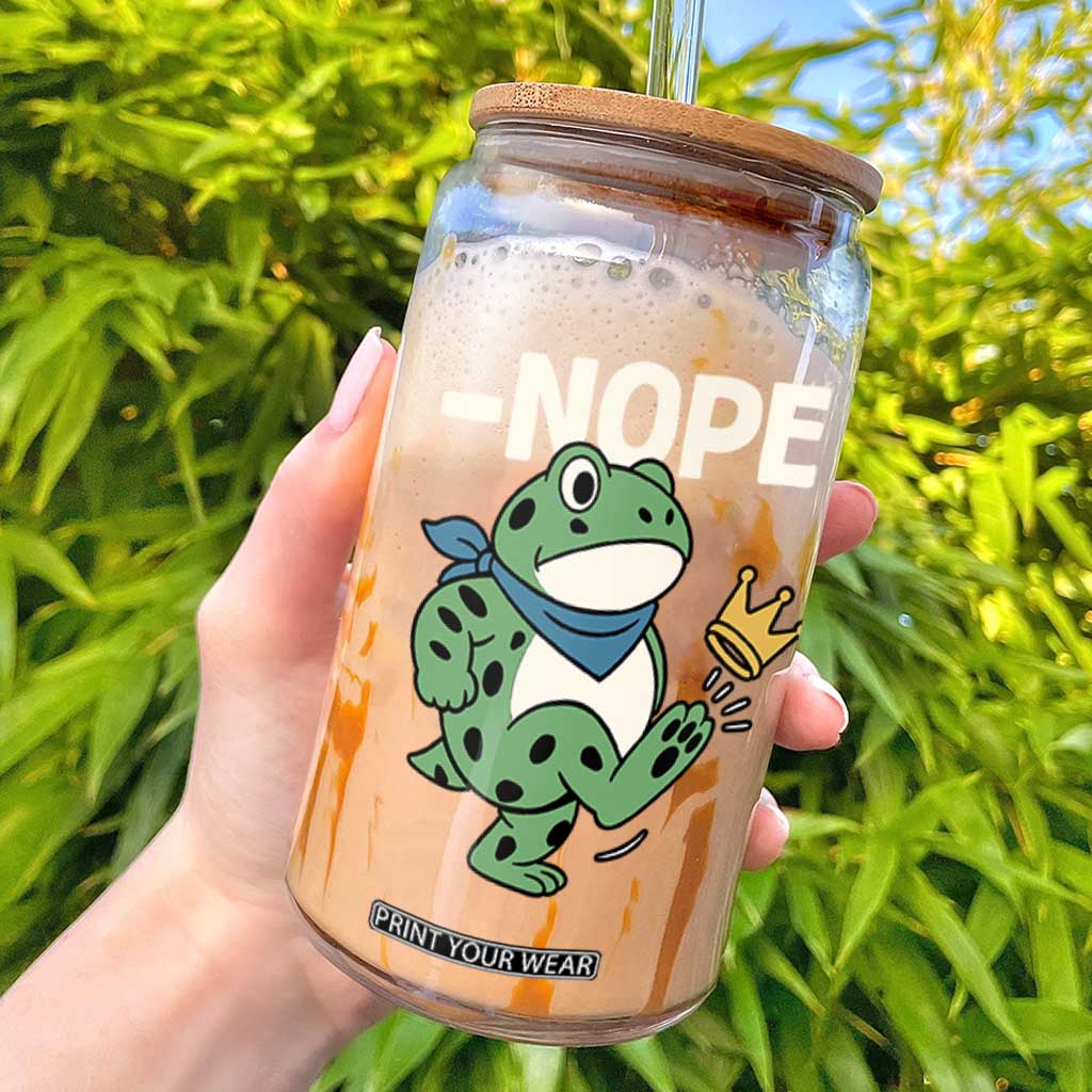 No Kings in America Portland Frog Glass Can Funny Political Meme TS10 Black Print Your Wear