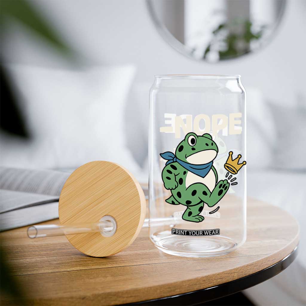 No Kings in America Portland Frog Glass Can Funny Political Meme TS10 Print Your Wear