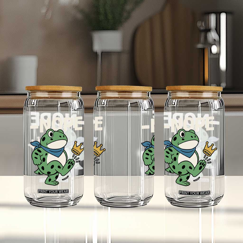 No Kings in America Portland Frog Glass Can Funny Political Meme TS10 Print Your Wear
