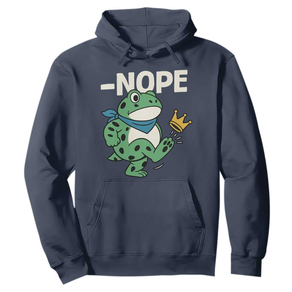 No Kings in America Portland Frog Hoodie Funny Political Meme TS10 Navy Print Your Wear