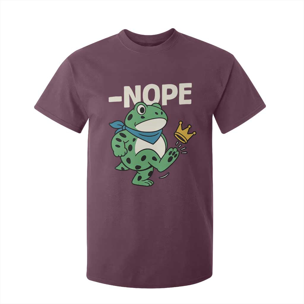No Kings in America Portland Frog T Shirt For Kid Funny Political Meme TS10 Maroon Print Your Wear