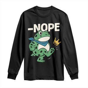 No Kings in America Portland Frog Long Sleeve Shirt Funny Political Meme TS10 Black Print Your Wear