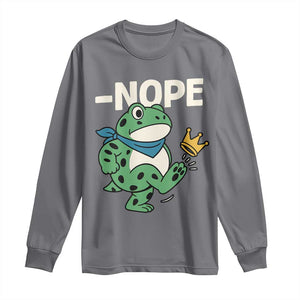 No Kings in America Portland Frog Long Sleeve Shirt Funny Political Meme TS10 Charcoal Print Your Wear