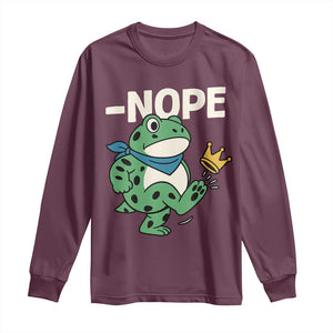 No Kings in America Portland Frog Long Sleeve Shirt Funny Political Meme TS10 Maroon Print Your Wear