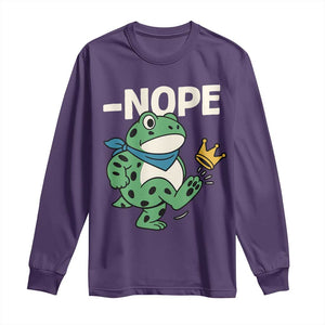 No Kings in America Portland Frog Long Sleeve Shirt Funny Political Meme TS10 Purple Print Your Wear