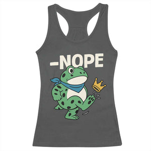 No Kings in America Portland Frog Racerback Tank Top Funny Political Meme TS10 Dark Heather Print Your Wear