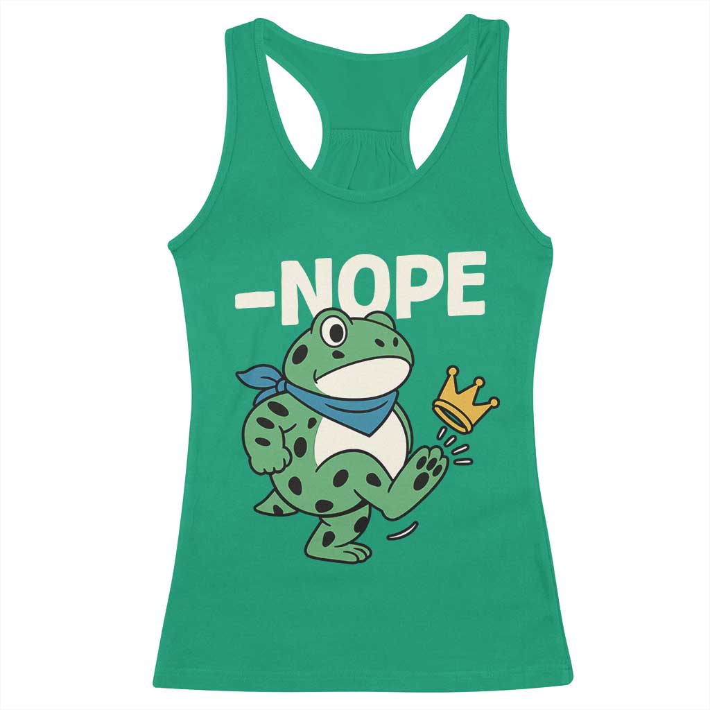 No Kings in America Portland Frog Racerback Tank Top Funny Political Meme TS10 Irish Green Print Your Wear