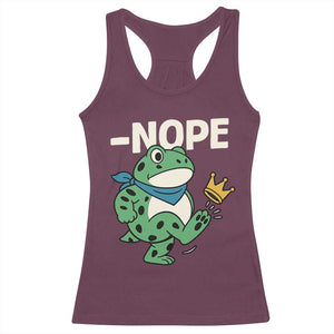 No Kings in America Portland Frog Racerback Tank Top Funny Political Meme TS10 Maroon Print Your Wear