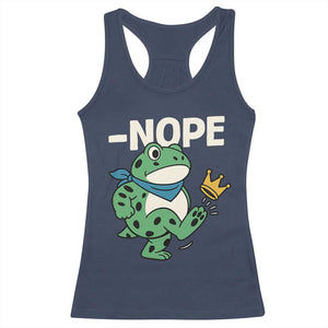 No Kings in America Portland Frog Racerback Tank Top Funny Political Meme TS10 Navy Print Your Wear