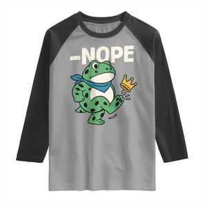 No Kings in America Portland Frog Raglan Shirt Funny Political Meme TS10 Sport Gray Black Print Your Wear