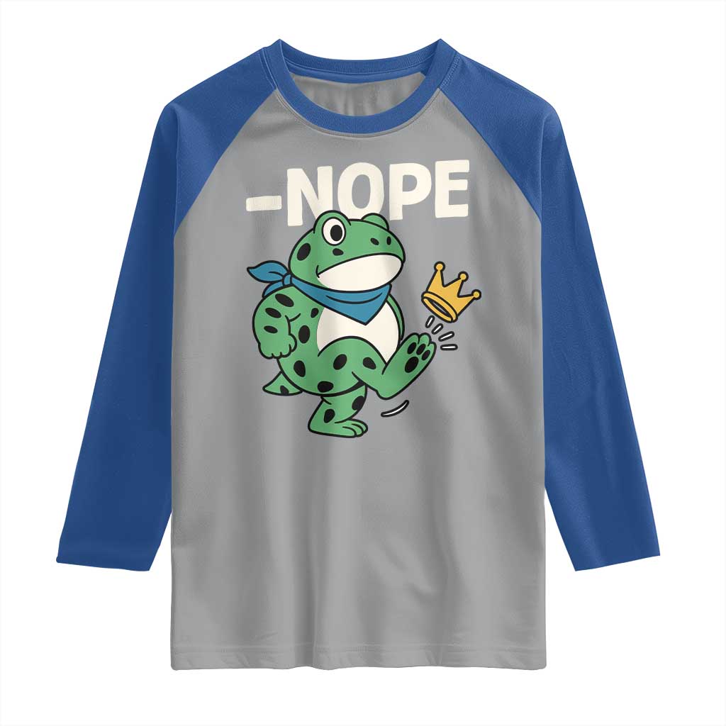 No Kings in America Portland Frog Raglan Shirt Funny Political Meme TS10 Sport Gray Royal Print Your Wear