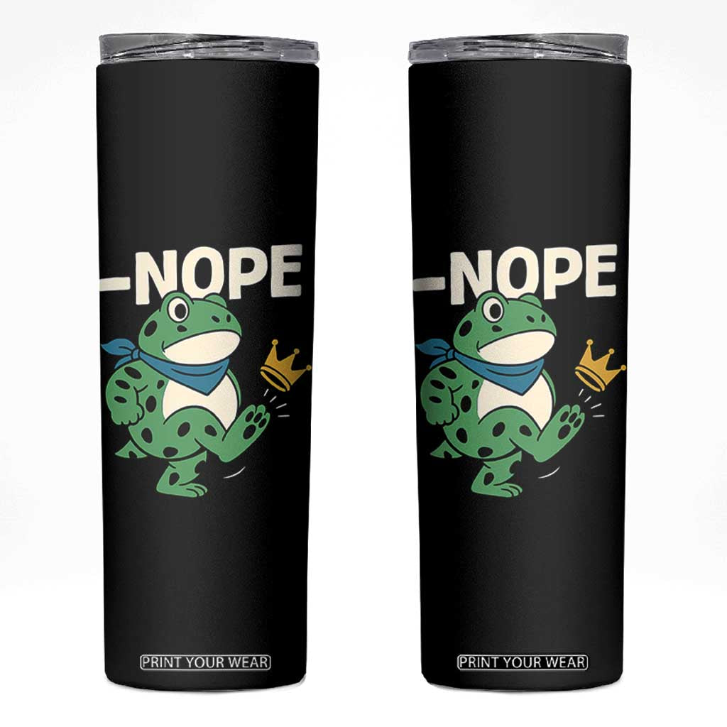 No Kings in America Portland Frog Skinny Tumbler Funny Political Meme TS10 Black Print Your Wear