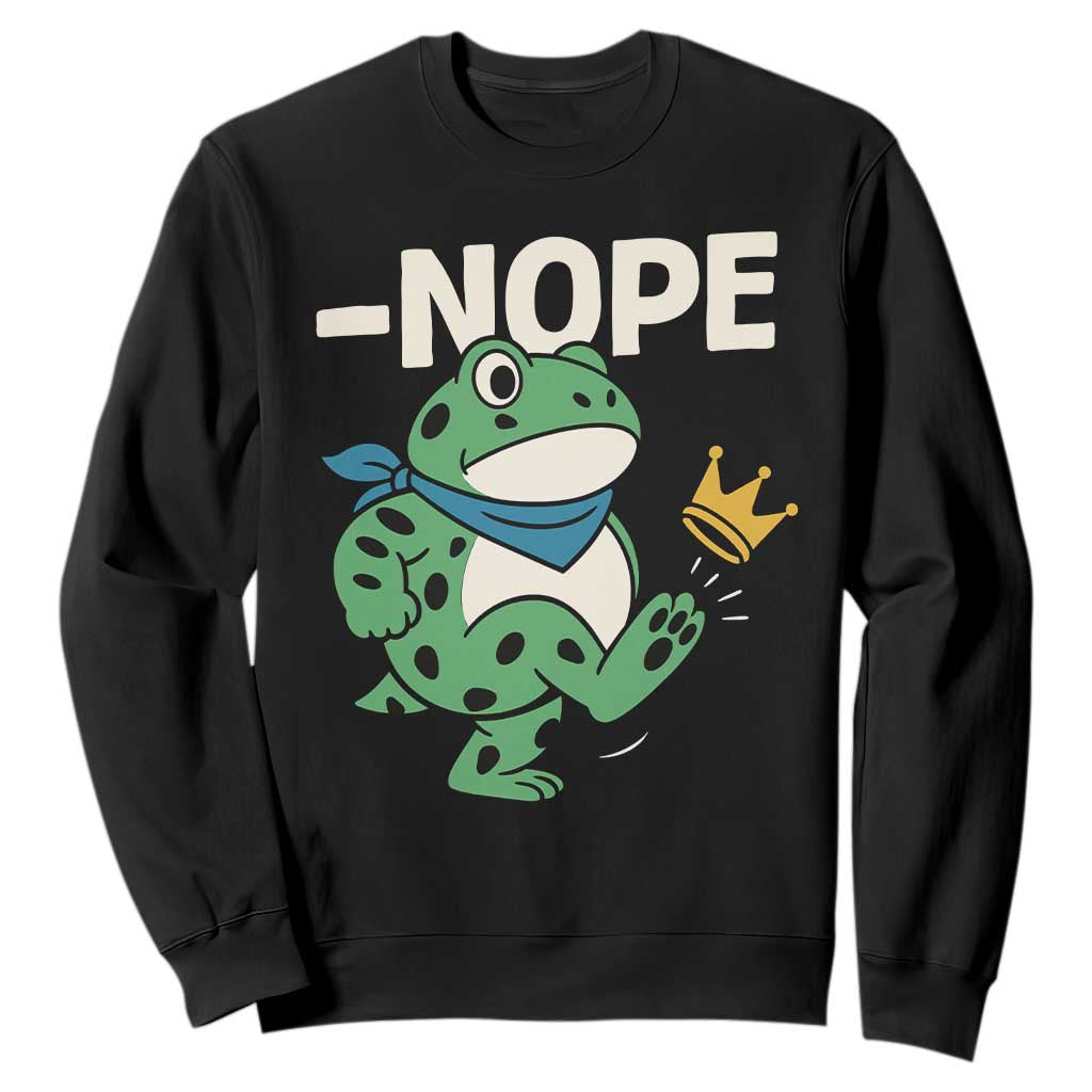 No Kings in America Portland Frog Sweatshirt Funny Political Meme TS10 Black Print Your Wear