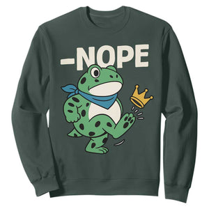 No Kings in America Portland Frog Sweatshirt Funny Political Meme TS10 Dark Forest Green Print Your Wear