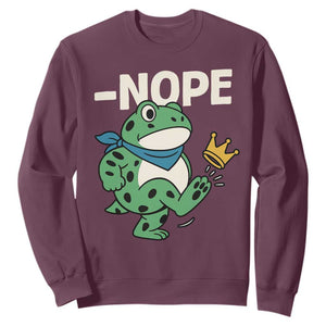 No Kings in America Portland Frog Sweatshirt Funny Political Meme TS10 Maroon Print Your Wear