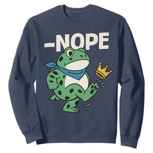 No Kings in America Portland Frog Sweatshirt Funny Political Meme TS10 Navy Print Your Wear