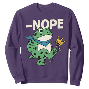 No Kings in America Portland Frog Sweatshirt Funny Political Meme TS10 Purple Print Your Wear