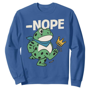 No Kings in America Portland Frog Sweatshirt Funny Political Meme TS10 Royal Blue Print Your Wear