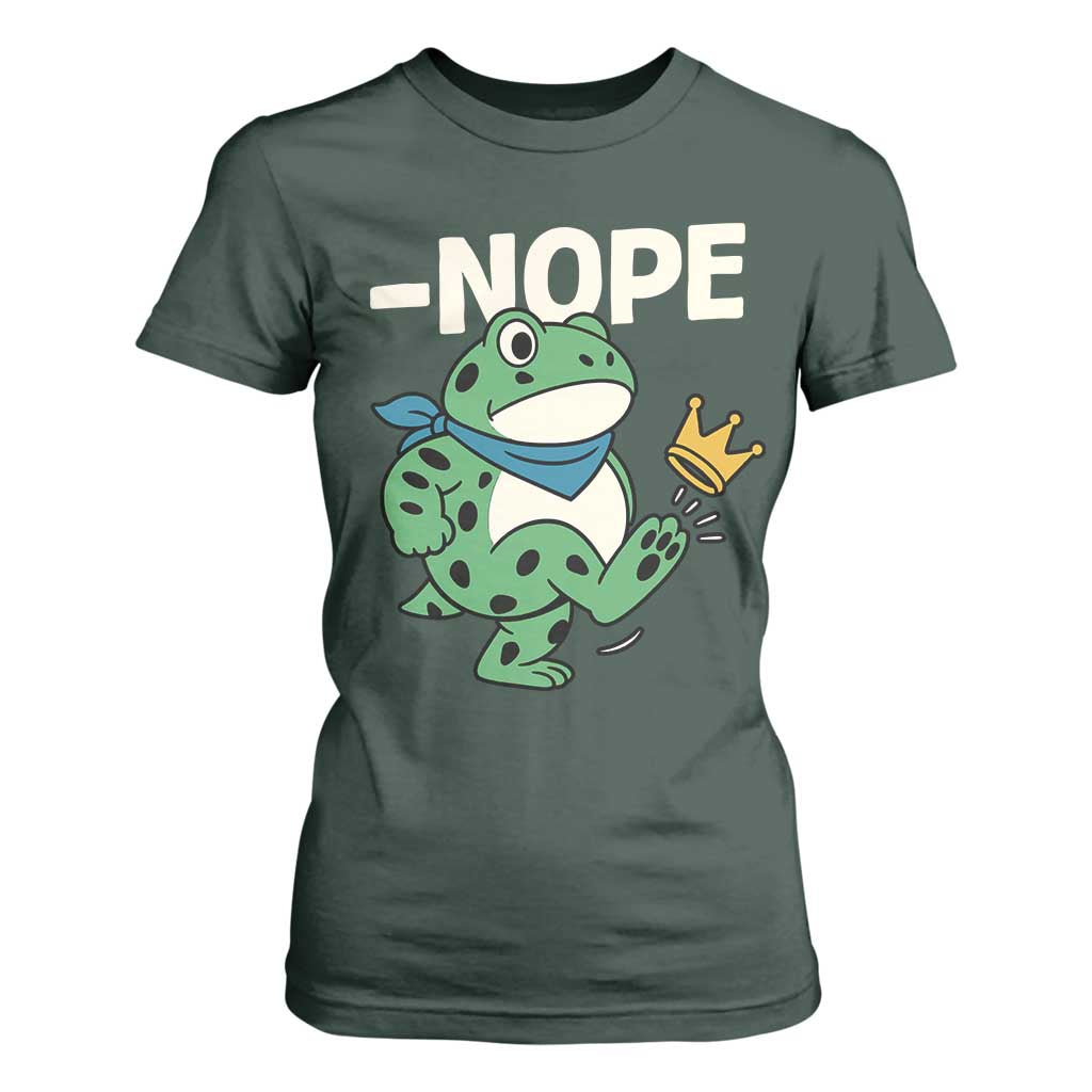 No Kings in America Portland Frog T Shirt For Women Funny Political Meme TS10 Dark Forest Green Print Your Wear
