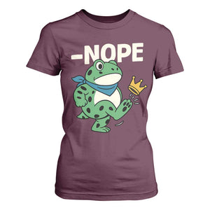 No Kings in America Portland Frog T Shirt For Women Funny Political Meme TS10 Maroon Print Your Wear
