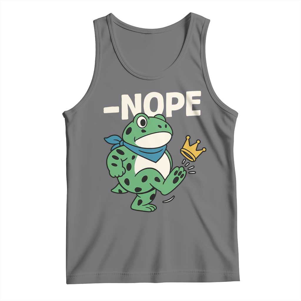 No Kings in America Portland Frog Tank Top Funny Political Meme TS10 Black Heather Print Your Wear