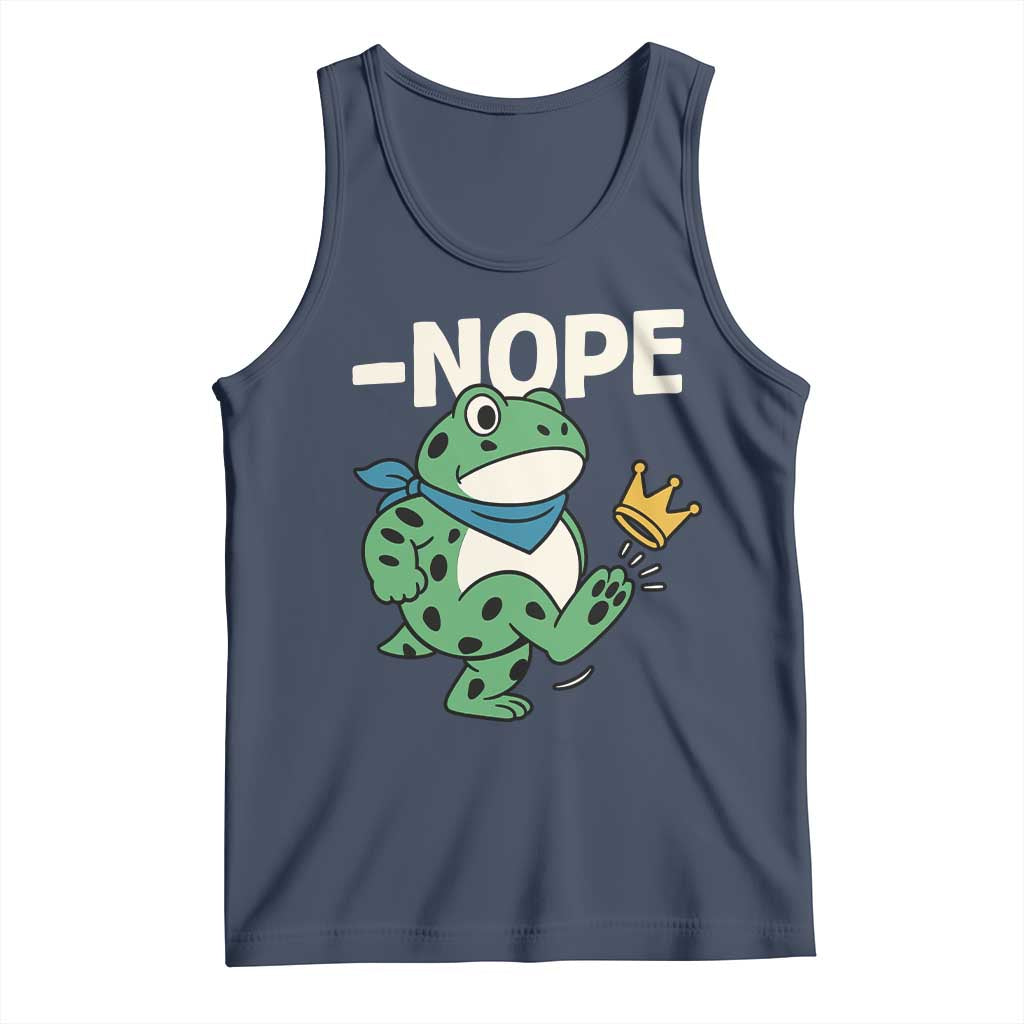 No Kings in America Portland Frog Tank Top Funny Political Meme TS10 Navy Print Your Wear