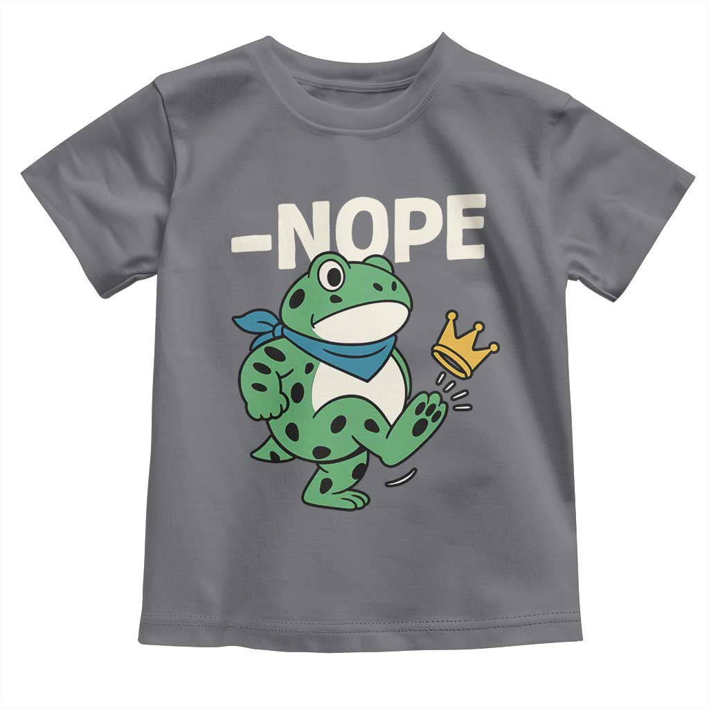 No Kings in America Portland Frog Toddler T Shirt Funny Political Meme TS10 Charcoal Print Your Wear