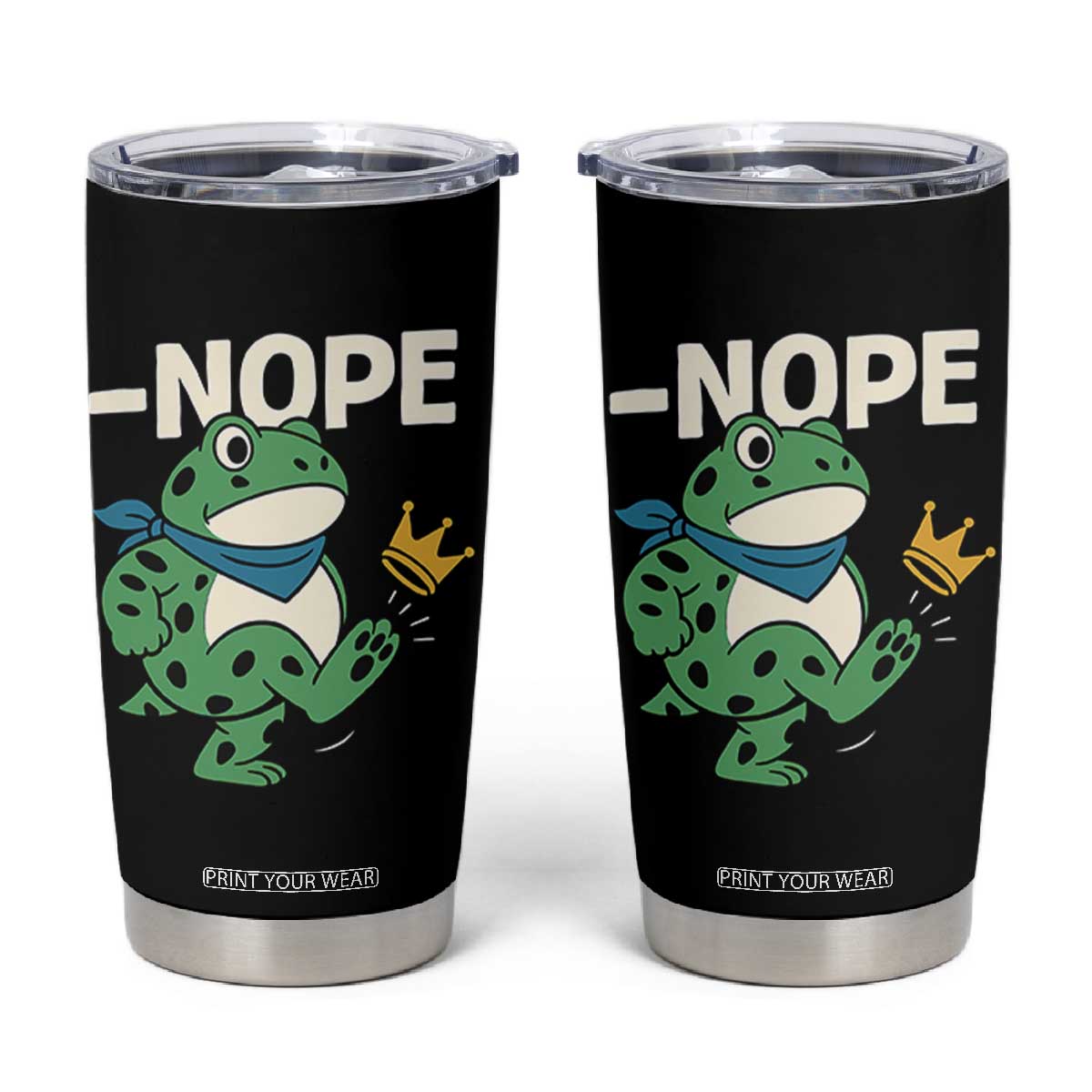 No Kings in America Portland Frog Tumbler Cup Funny Political Meme TS10 Black Print Your Wear