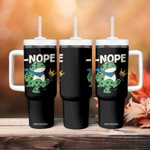 No Kings in America Portland Frog Tumbler With Handle Funny Political Meme TS10 Print Your Wear