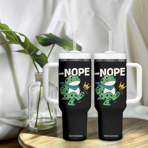 No Kings in America Portland Frog Tumbler With Handle Funny Political Meme TS10 Print Your Wear