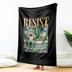 Portland Frog Resist Protest Throw Blanket 80s Frogs Deportation Resistance TS10 Print Your Wear