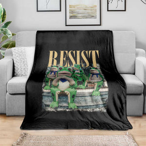 Portland Frog Resist Protest Throw Blanket 80s Frogs Deportation Resistance TS10 Print Your Wear