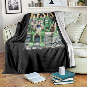 Portland Frog Resist Protest Throw Blanket 80s Frogs Deportation Resistance TS10 Print Your Wear