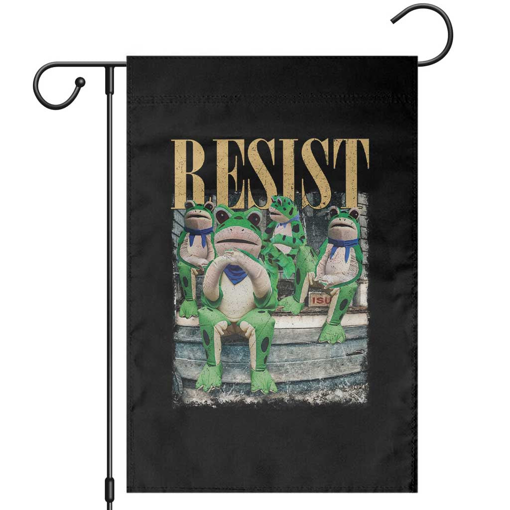 Portland Frog Resist Protest Garden Flag 80s Frogs Deportation Resistance TS10 Black Print Your Wear