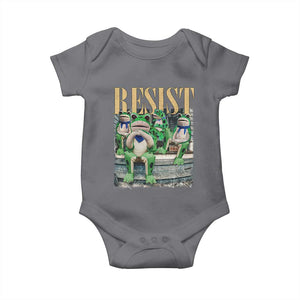 Portland Frog Resist Protest Baby Onesie 80s Frogs Deportation Resistance TS10 Charcoal Print Your Wear