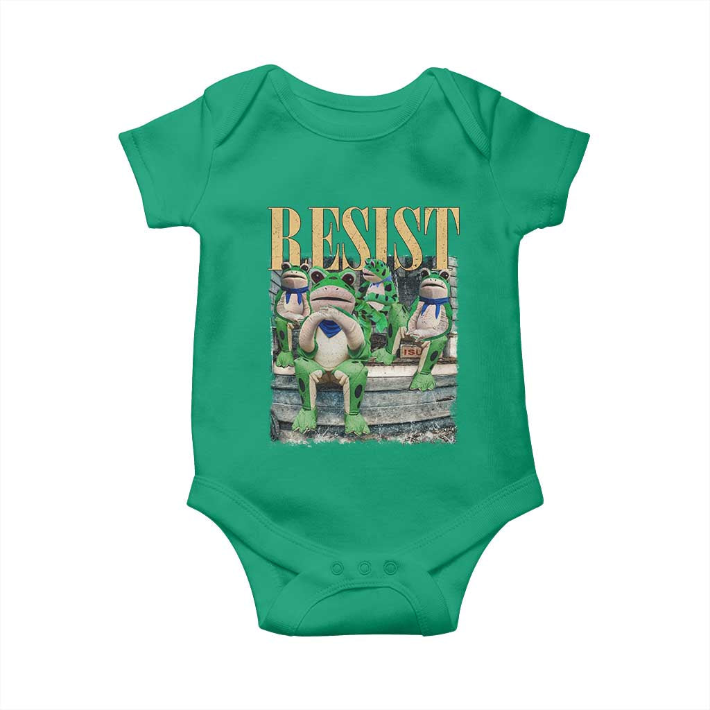 Portland Frog Resist Protest Baby Onesie 80s Frogs Deportation Resistance TS10 Irish Green Print Your Wear
