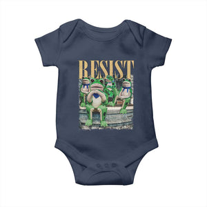 Portland Frog Resist Protest Baby Onesie 80s Frogs Deportation Resistance TS10 Navy Print Your Wear