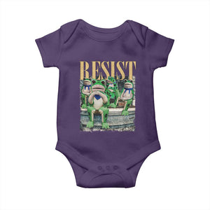 Portland Frog Resist Protest Baby Onesie 80s Frogs Deportation Resistance TS10 Purple Print Your Wear