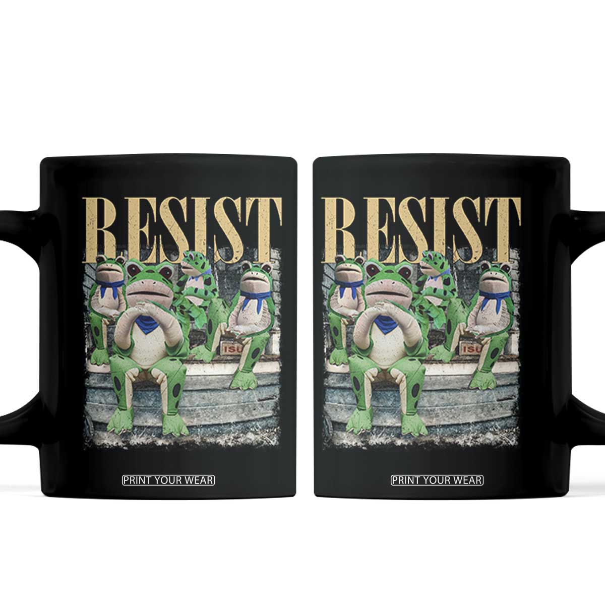 Portland Frog Resist Protest Coffee Mug 80s Frogs Deportation Resistance TS10 Black Print Your Wear
