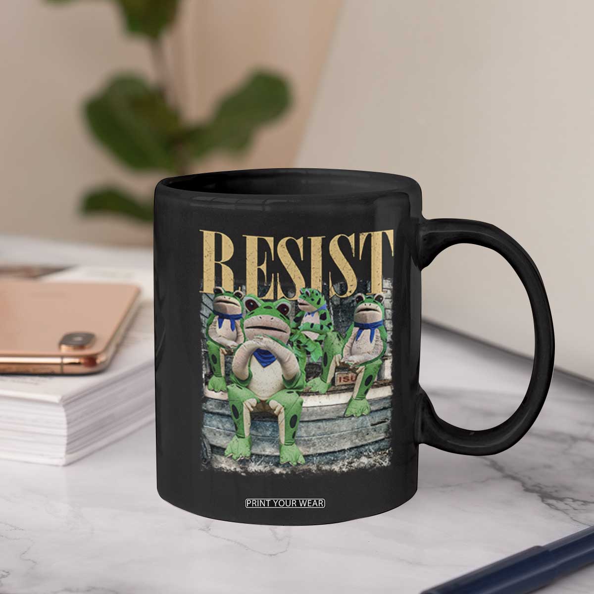 Portland Frog Resist Protest Coffee Mug 80s Frogs Deportation Resistance TS10 Print Your Wear