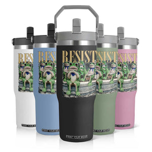 Portland Frog Resist Protest Flip Straw Tumbler 80s Frogs Deportation Resistance TS10 Print Your Wear