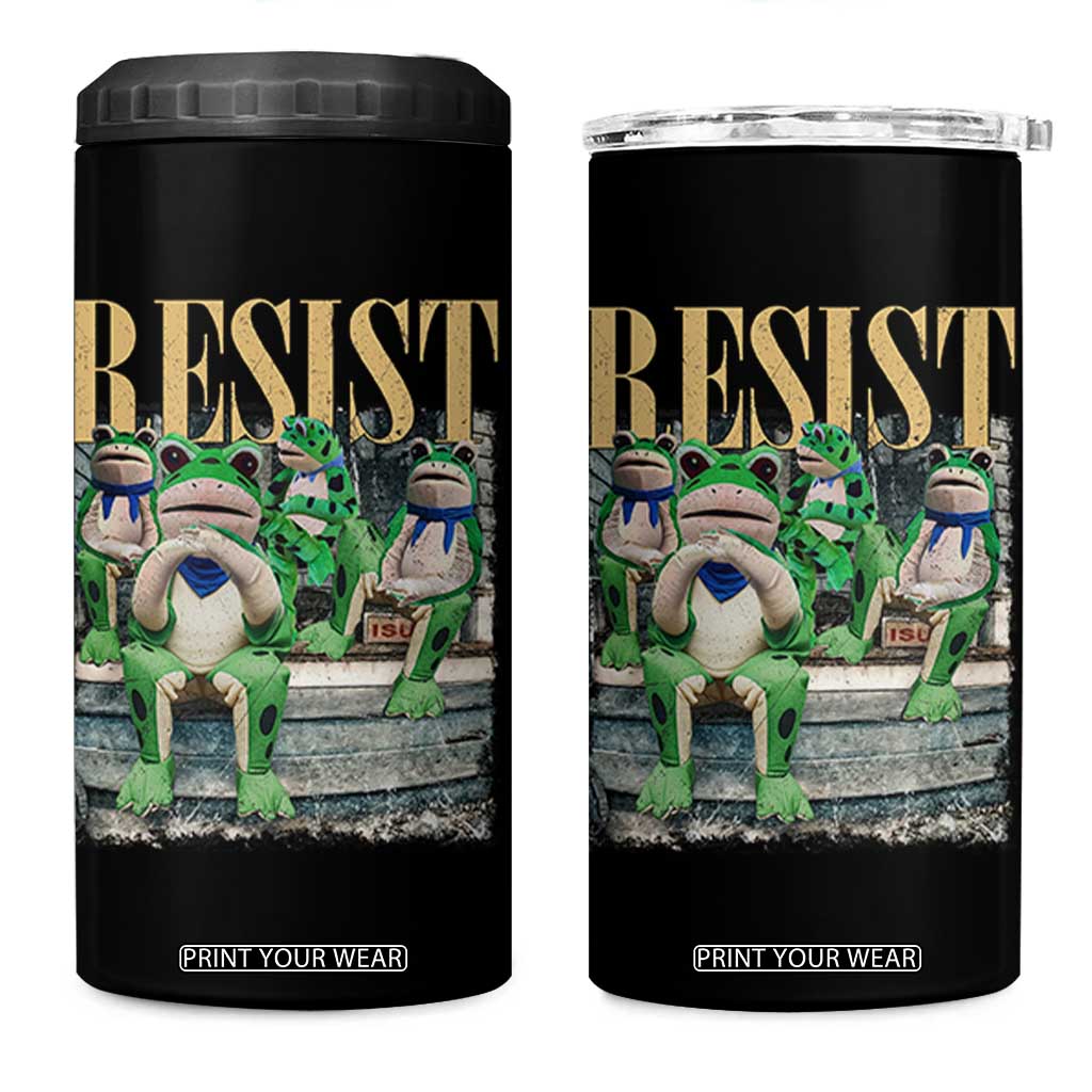 Portland Frog Resist Protest 4 in 1 Can Cooler Tumbler 80s Frogs Deportation Resistance TS10 One Size: 16 oz Black Print Your Wear