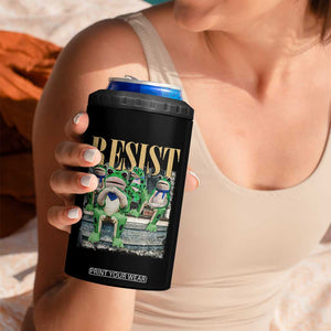 Portland Frog Resist Protest 4 in 1 Can Cooler Tumbler 80s Frogs Deportation Resistance TS10 Print Your Wear